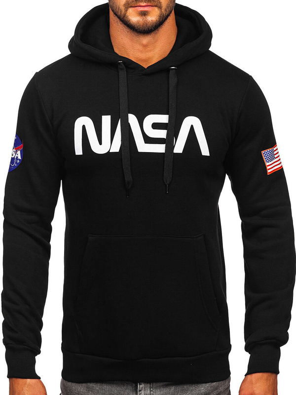 Herren Kapuzenpullover mit Kängurutasche Schwarz Bolf 14600