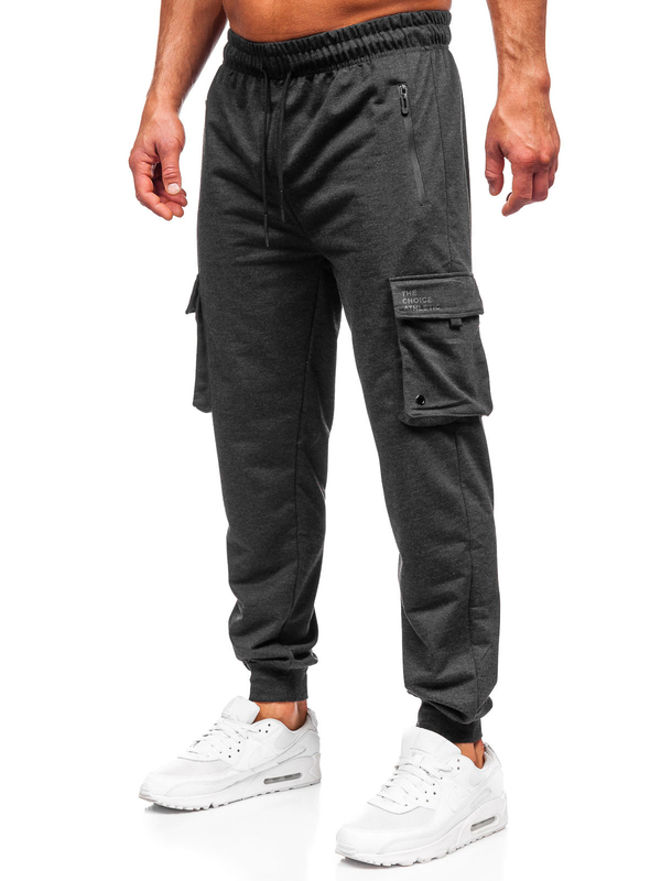 Herren Sporthose Cargohose Joggers Schwarzgrau Bolf JX6360