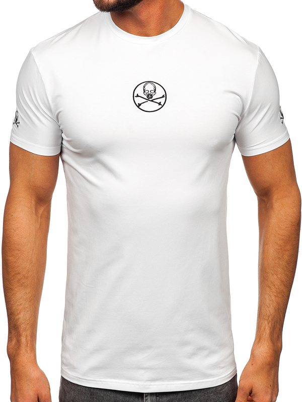 Herren T-Shirt mit Motiv Weiß Bolf MT3040