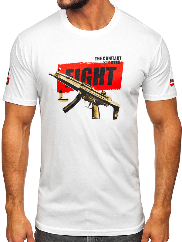 Herren Baumwoll T-Shirt Bolf Weiß14709