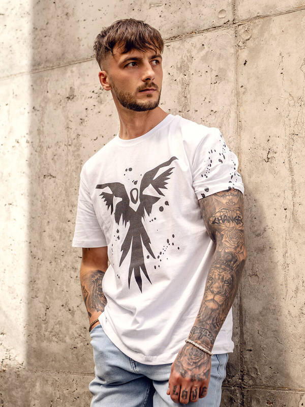 Herren T-Shirt mit Motiv Weiß Bolf 300A