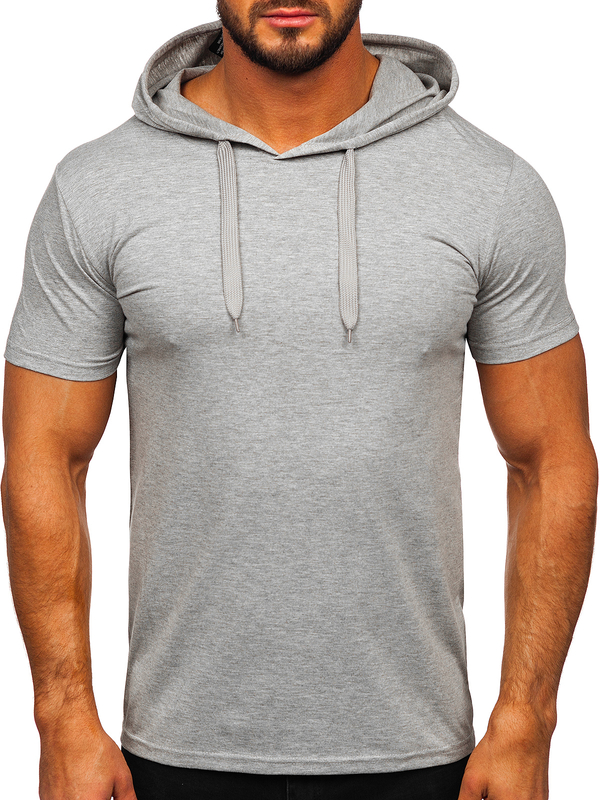 Herren T-Shirt mit Kapuze Grau Bolf 8T89