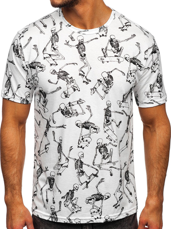 Herren T-Shirt mit Motiv Weiß Bolf 14916