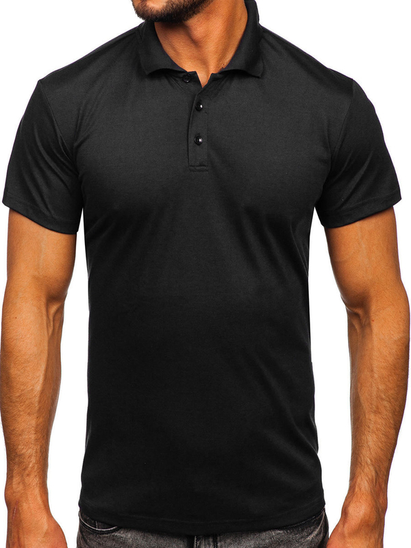 Herren Polohemd Kurzarm Schwarz Bolf 8T80