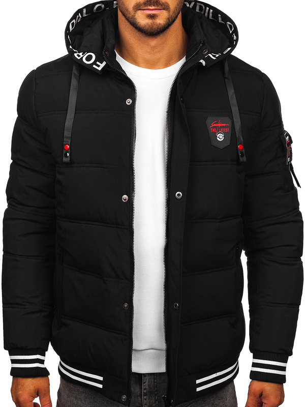 Herren Gepolsterte Winterjacke Schwarz Bolf 62M9517