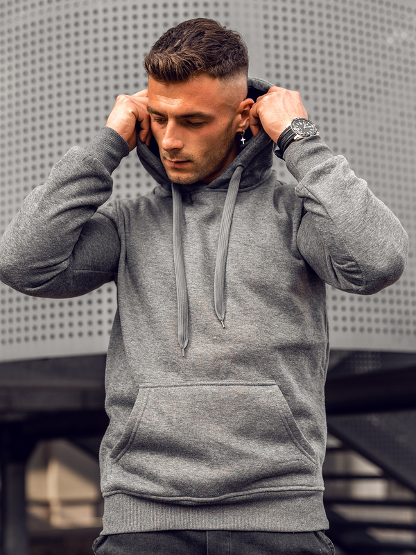 Herren Kapuzenpullover mit Kängurutasche Anthrazit Bolf MB001A MB001A