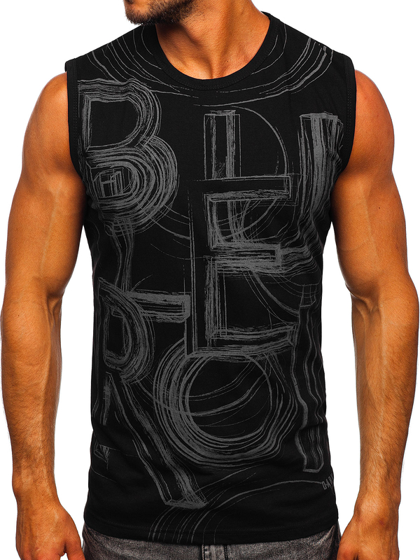 Tank Top mit Motiv Schwarz-Schwarzgrau Bolf 14818