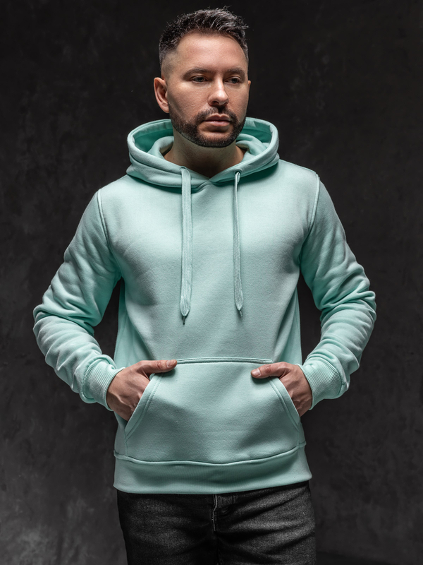 Herren Kapuzenpullover mit Kängurutsche Mintgrün Bolf 2009A1