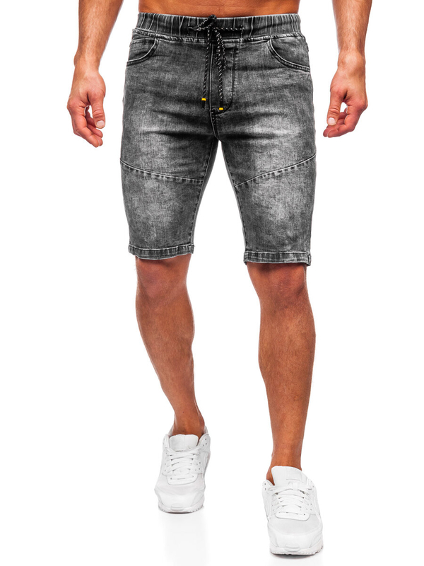 Herren Kurze Hose Jeansshorts Schwarz Bolf TF174