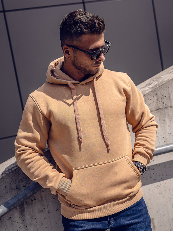 Herren Kapuzenpullover mit Kängurutasche Braun Bolf B1004
