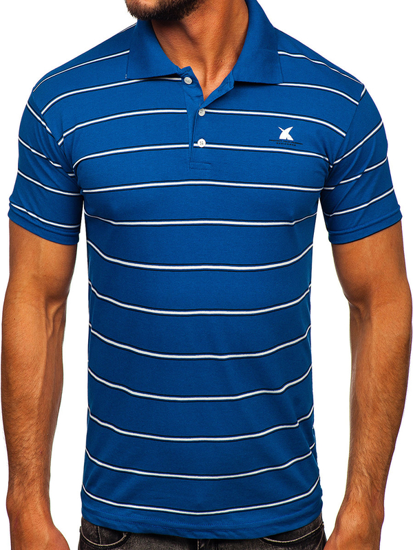 Herren Polohemd Kurzarm Blau Bolf 14954