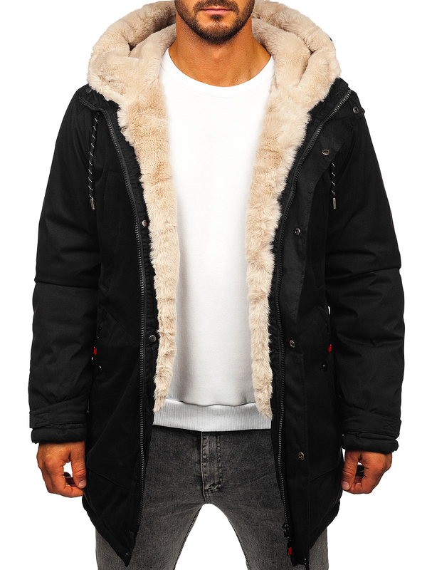 Herren Winterjacke Parka Schwarz Bolf 5M3132