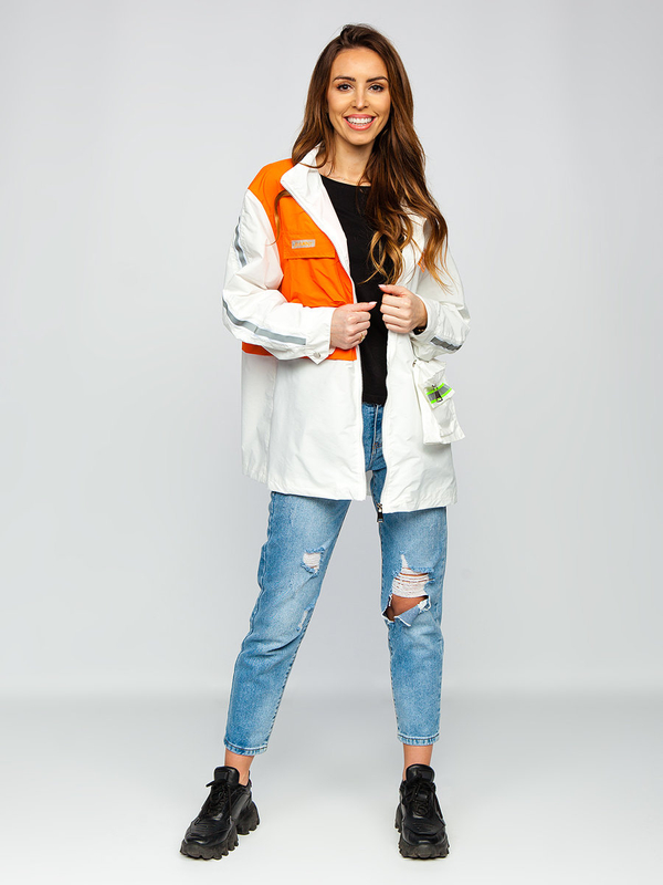 Damen Übergangsjacke Weiß-Orange Bolf AG3010