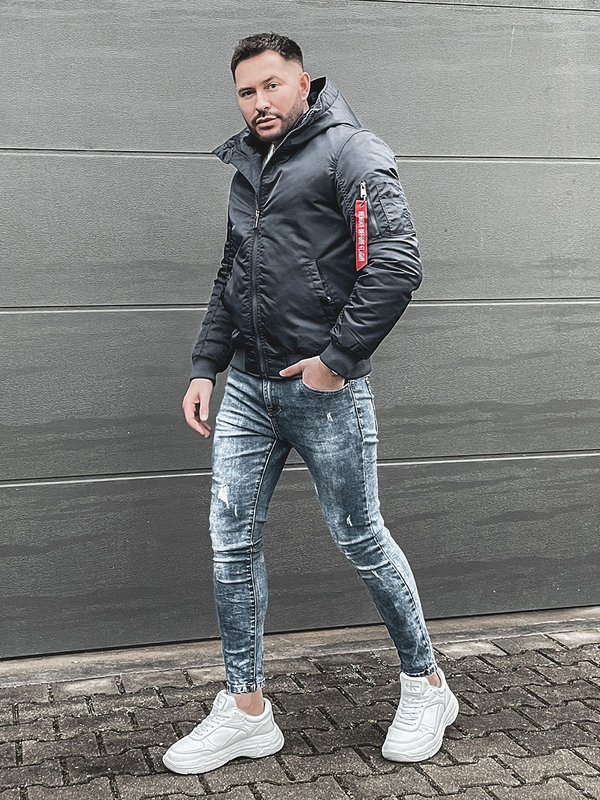 Herren Winterjacke Dunkelblau Bolf 2120