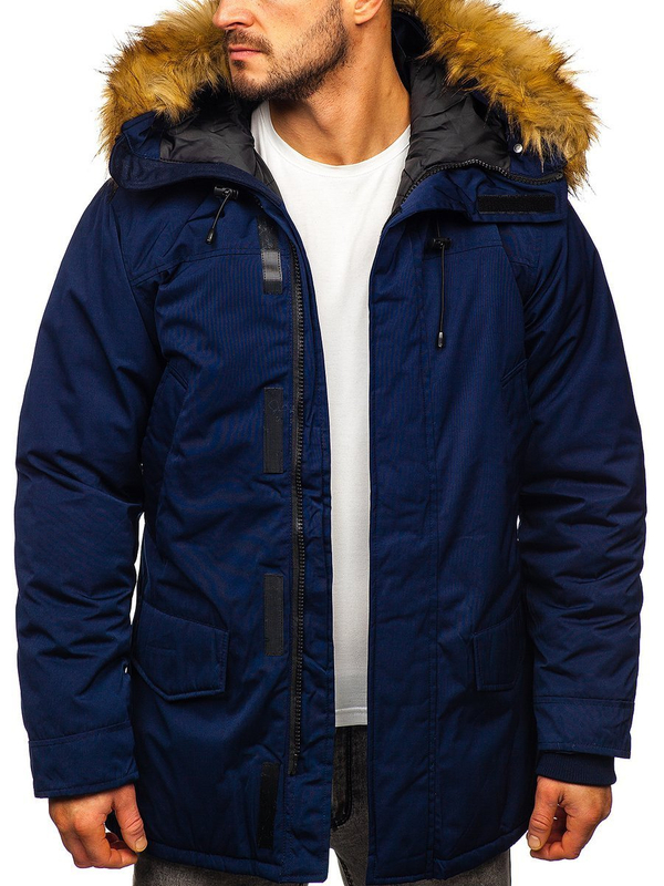 Herren Winterjacke Parka Alaska Dunkelblau Bolf HZ8109