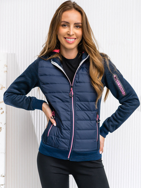 Damen Gepolsterte Übergangsjacke mit Kapuze Dunkelblau Bolf KSW4001A1