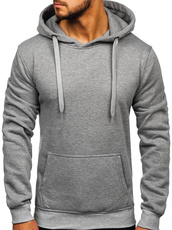 Herren Kapuzenpullover mit Kängurutasche Grau Bolf 2009