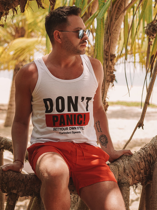 Herren Tank Top Boxershirt mit Motiv Weiß Bolf 14854A