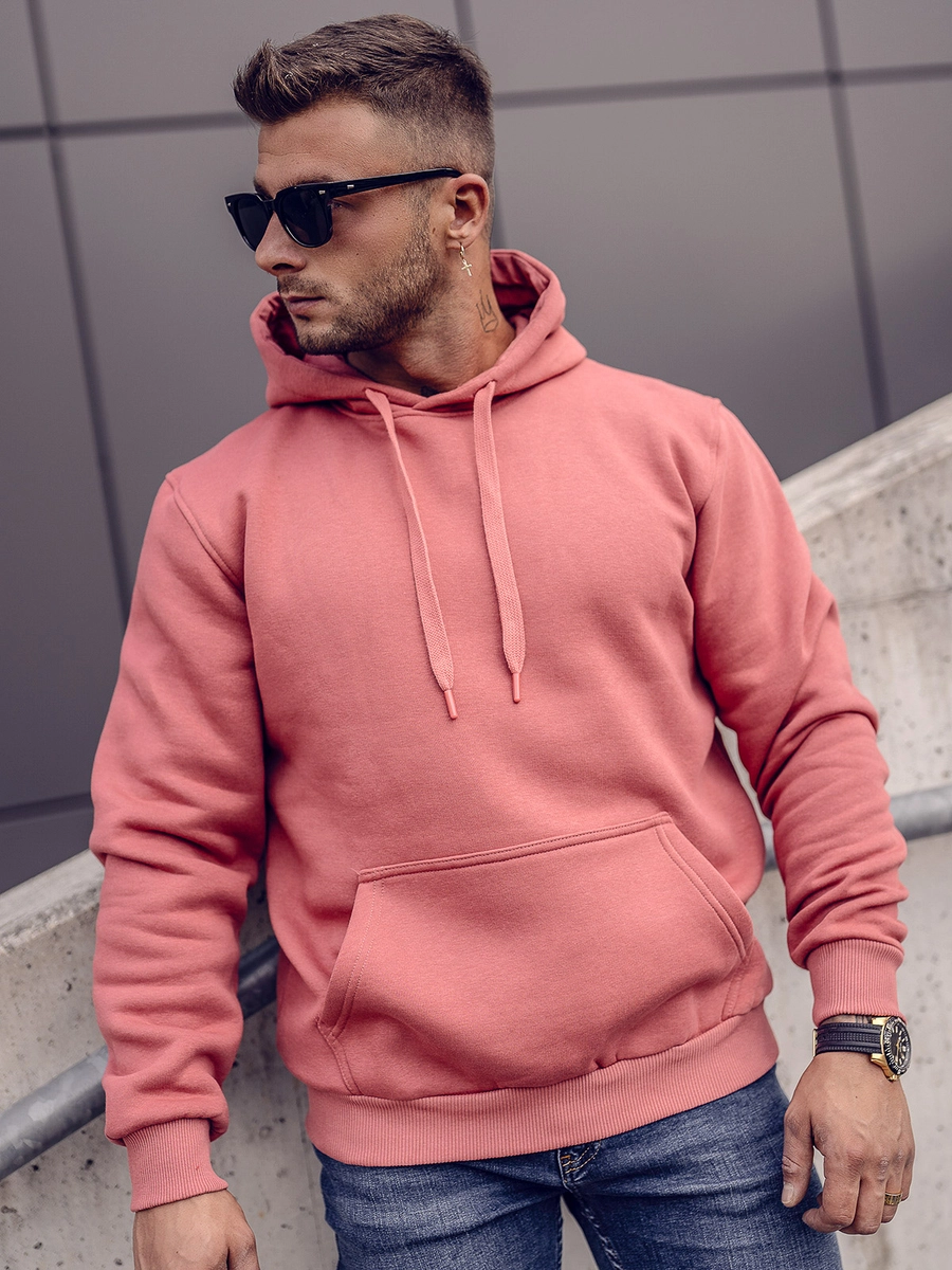 Herren Kapuzenpullover mit Kängurutasche Lachrot Bolf B1004