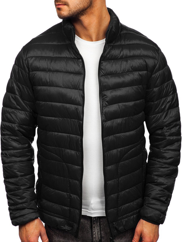 Herren Gepolsterte Übergangsjacke Schwarz Bolf 13007
