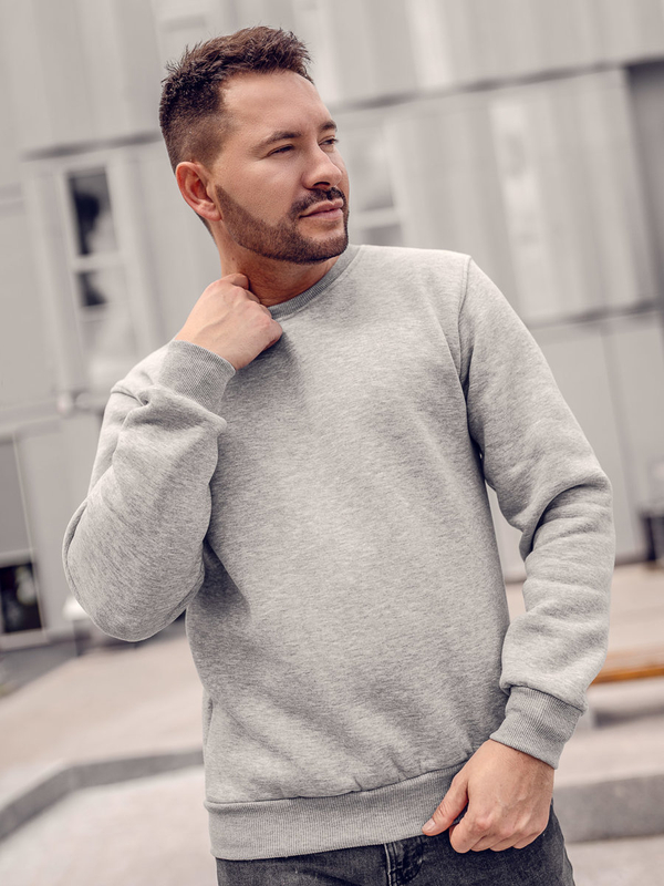 Herren Sweatshirt ohne Kapuze Grau Bolf 2001A2