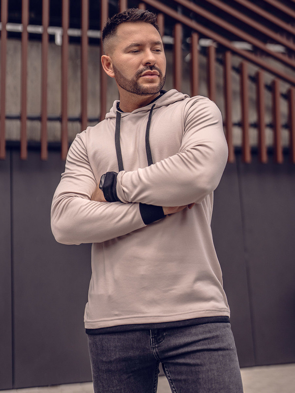 Herren Kapuzenpullover Beige Bolf 145380