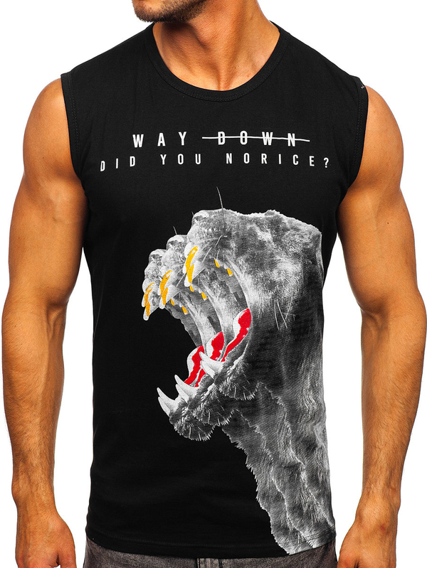 Tank Top mit Motiv Schwarz Bolf 14808