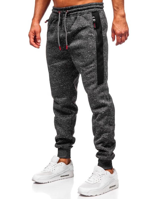 Herren Warme Sporthose Joggers Schwarzgrau Bolf Q1201