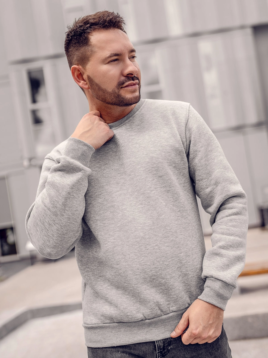 Herren Sweatshirt ohne Kapuze Grau Bolf 2001A2