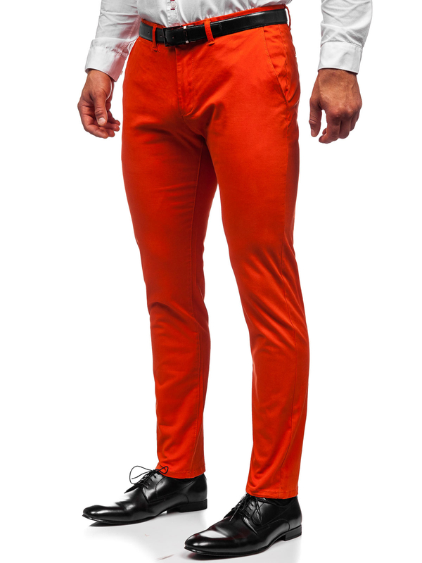 Herren Hose Chinos Orange Bolf 1143