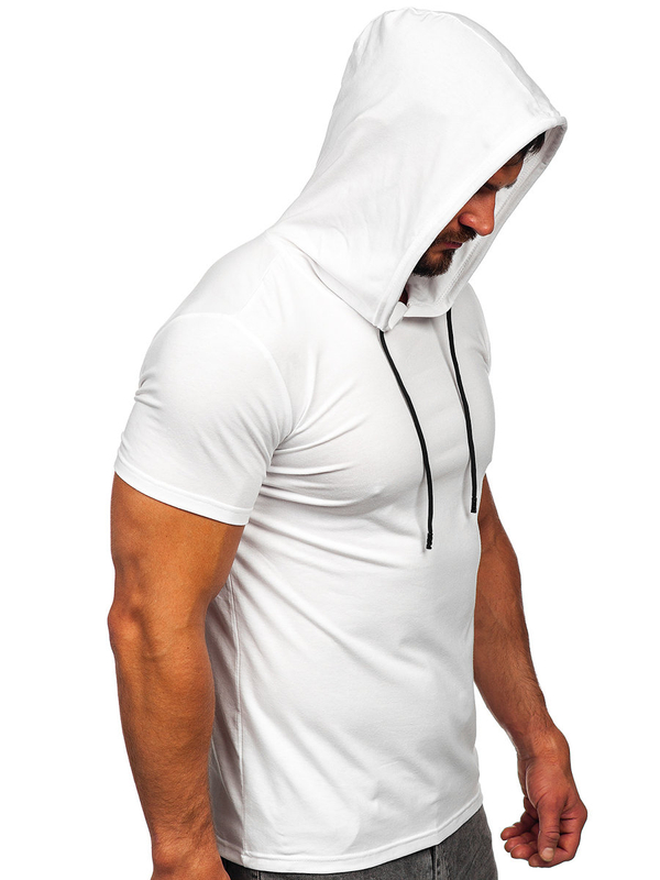 Herren T-Shirt mit Kapuze Weiß Bolf 8T957