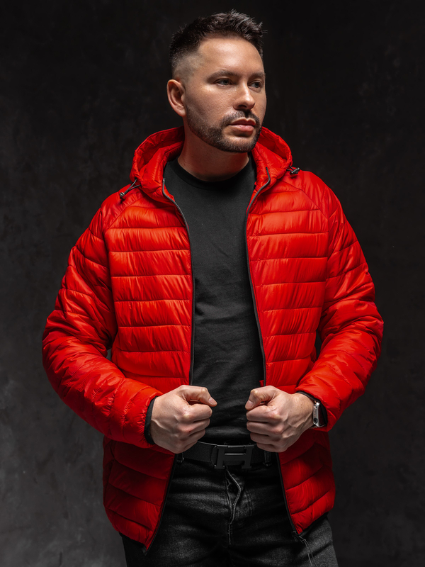 Herren Gepolsterte Übergangsjacke Rot Bolf 13021A1