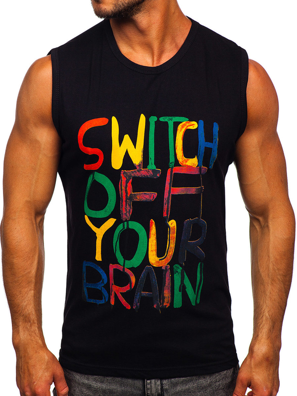 Tank Top mit Motiv Schwarz Bolf 14803-1