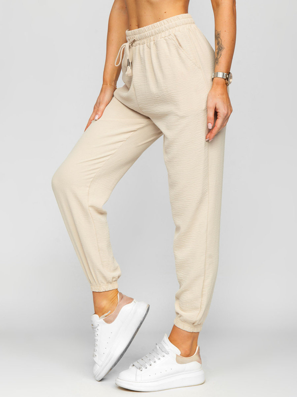 Damen Stoffhose Joggers Beige Bolf W7322