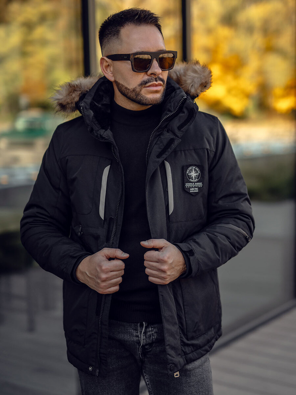 Herren Winterjacke Schwarz Bolf 1827A2