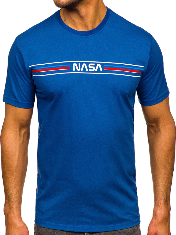 Herren Baumwoll T-Shirts mit Motiv Indigo Bolf 5052