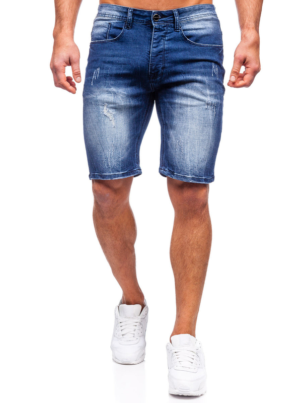 Herren Kurze Jeanshose Shorts Dunkelblau Bolf MP0044B