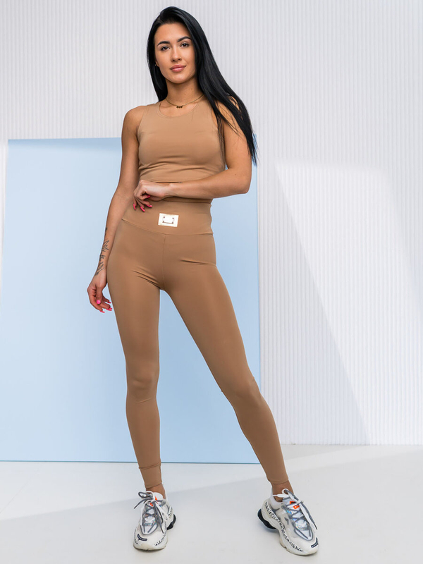 Damen Zweiteiler Sport Set Fashion Beige Bolf 022