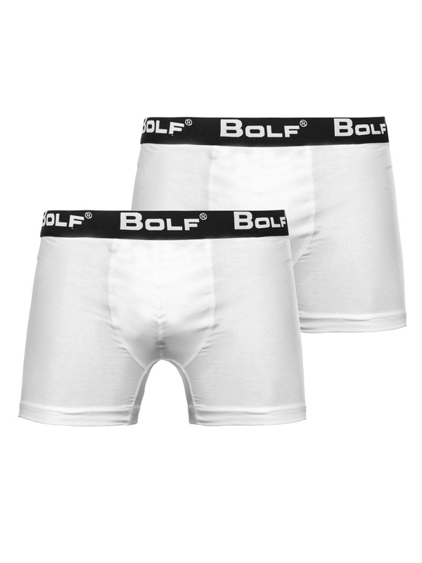 Herren Boxershorts Weiß 0953-2P 2 Bolf PACK