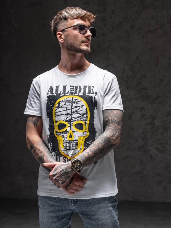 Herren T-Shirt mit Motiv Weiß Bolf Y70007