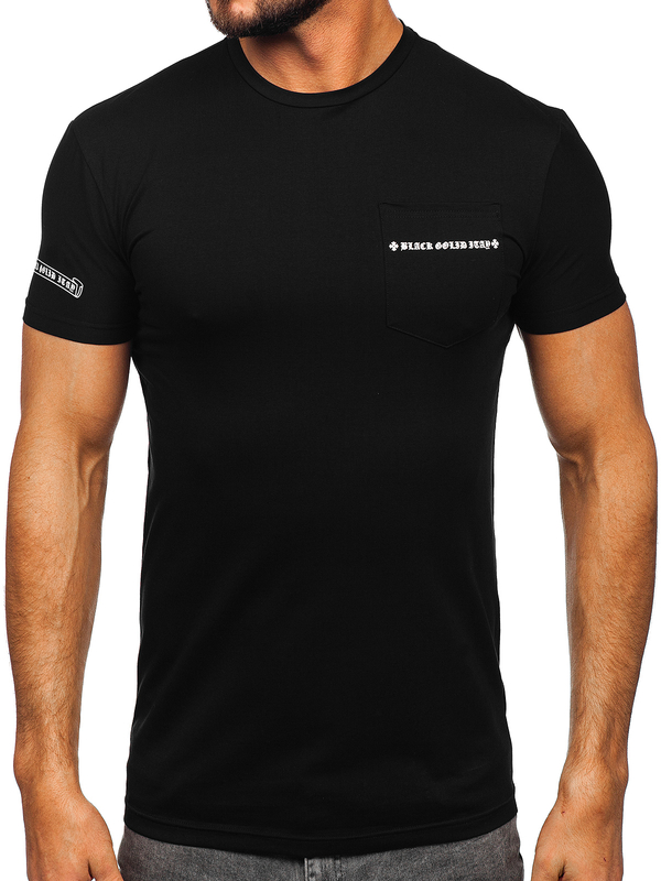 Herren T-Shirt mit Motiv Schwarz Bolf MT3044