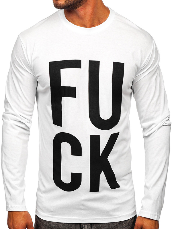 Herren Longsleeve mit Motiv Weiß Bolf 146740