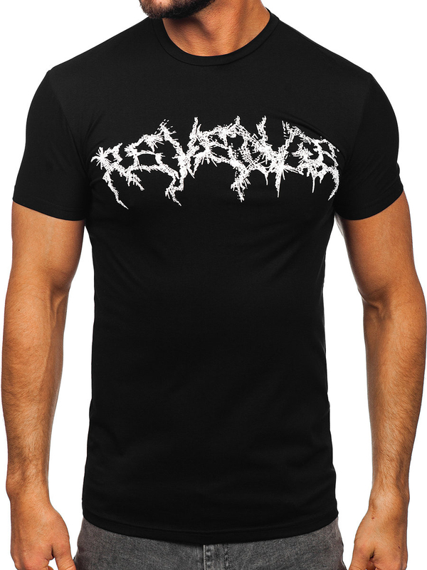 Herren T-Shirt mit Motiv Schwarz Bolf MT3027