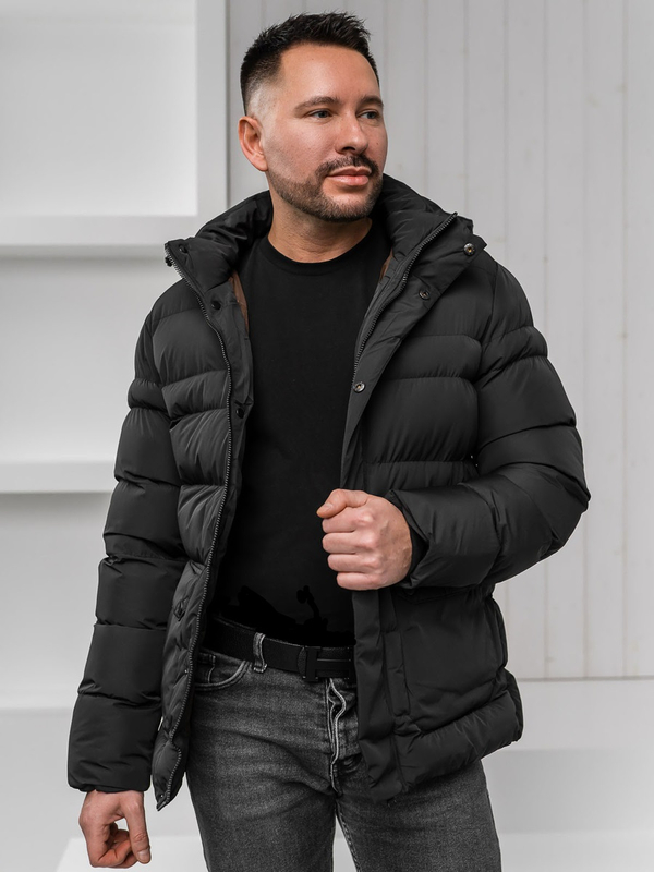 Herren Winterjacke Schwarz Bolf 22M332A1
