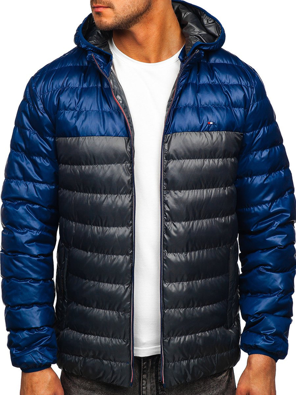 Bolf Herren Übergangsjacke Sport Jacke Dunkelgrau 1908