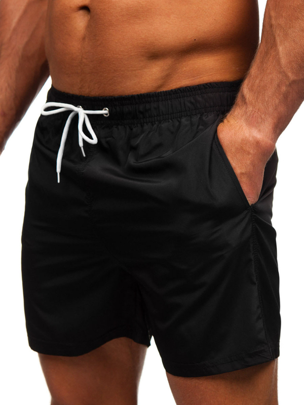 Herren Kurze Badehose Badeshorts Schwarz Bolf XL019