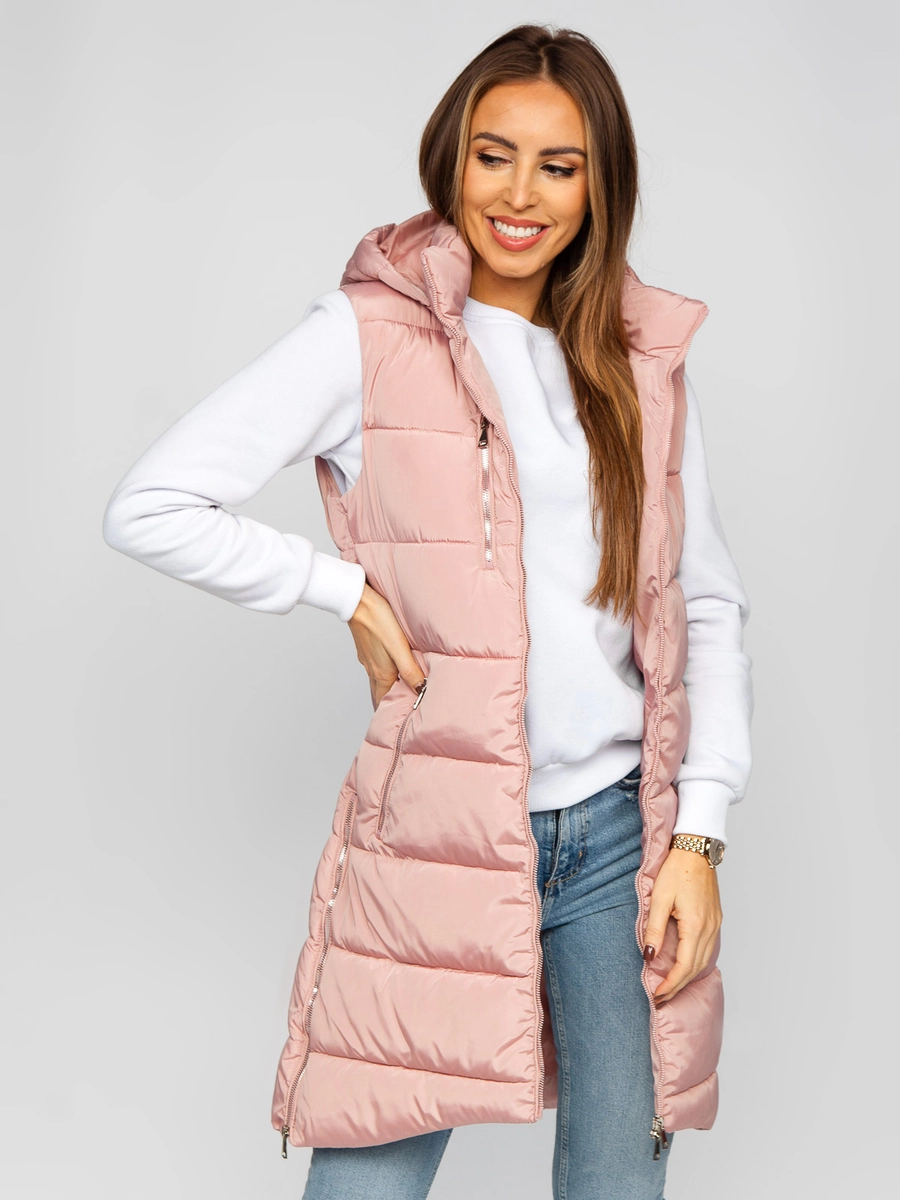 Steppweste Lang Kapuzenweste Lang Damen Damen Lange Steppweste