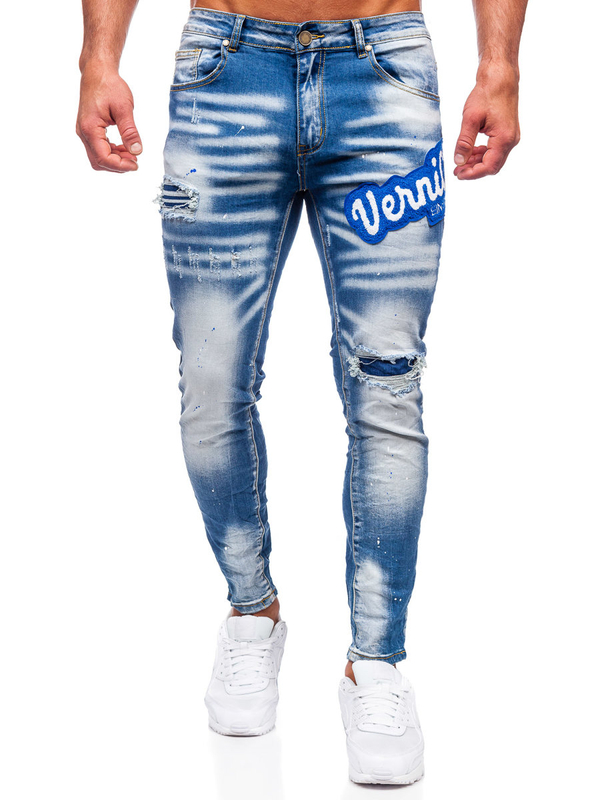 Herren Jeanshose slim fit Dunkelblau Bolf BC1068