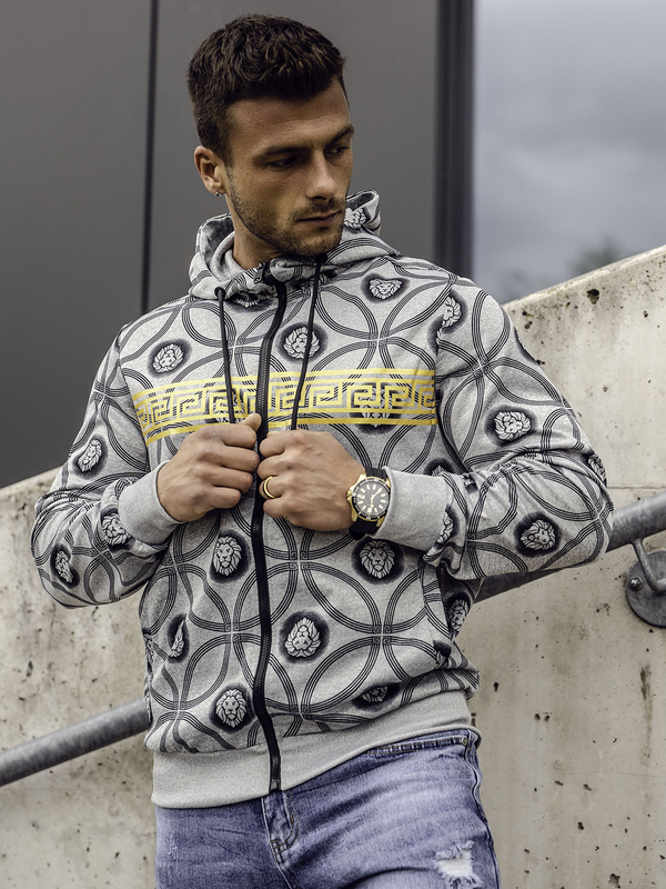 Herren Sweatshirt mit Motiv 4F Grau 27B8123A