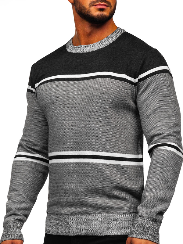 Herren Pullover Schwarzgrau Bolf 6300